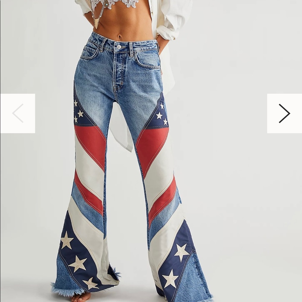 Free People American Flag Jeans